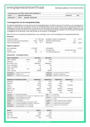 EPC - Verdere energie gegevens over het gebouw